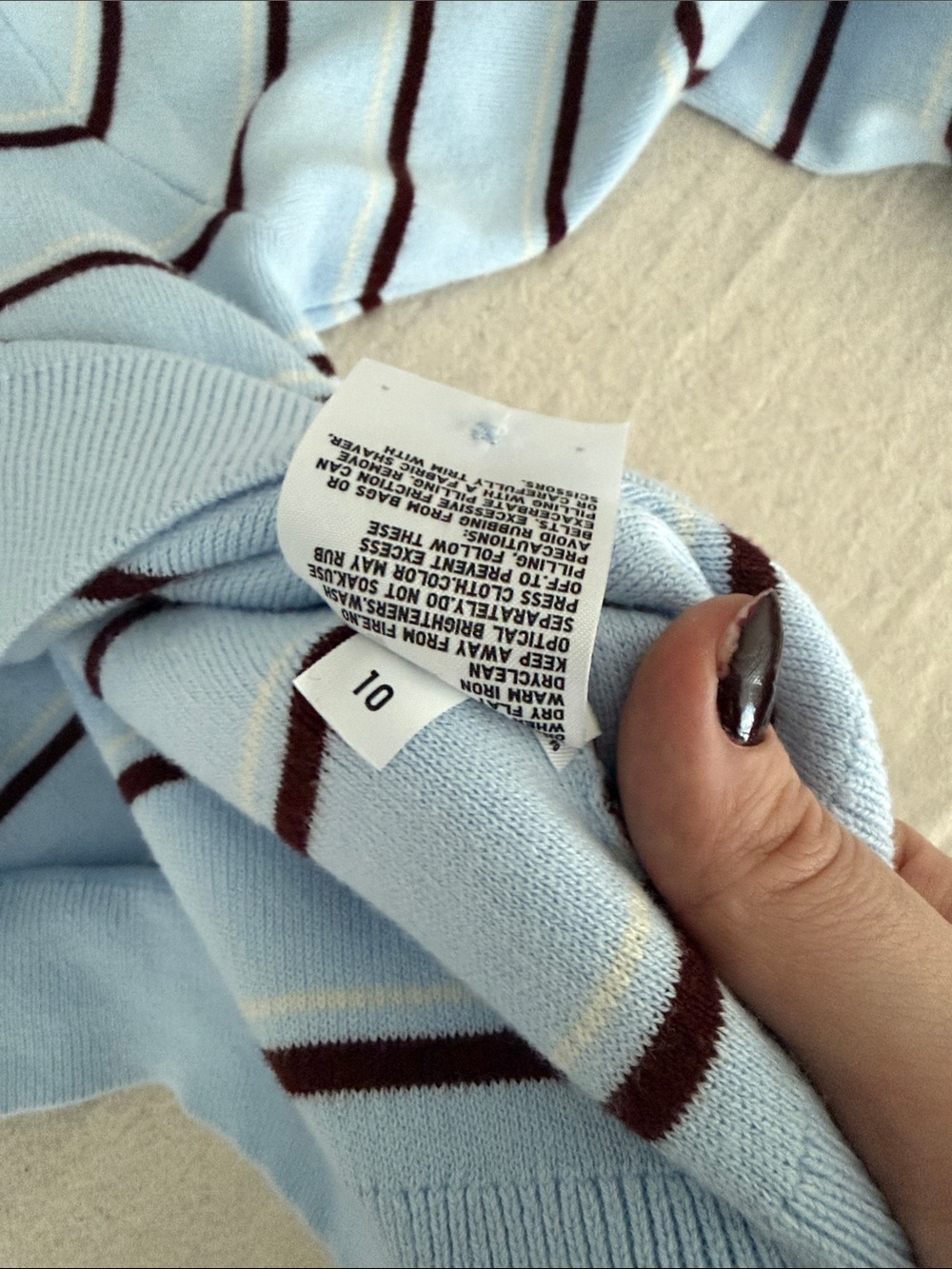 UNIQLO Light Blue cotton Striped Polo Sweater - Picture 6 of 6